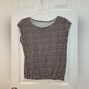 LOFT Black and White Checkered Blouse